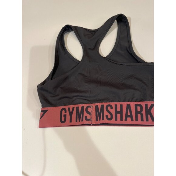 Gymshark Womens Racerback Sports Bra S Polyester Blend Black/Red - Picture 4 of 4